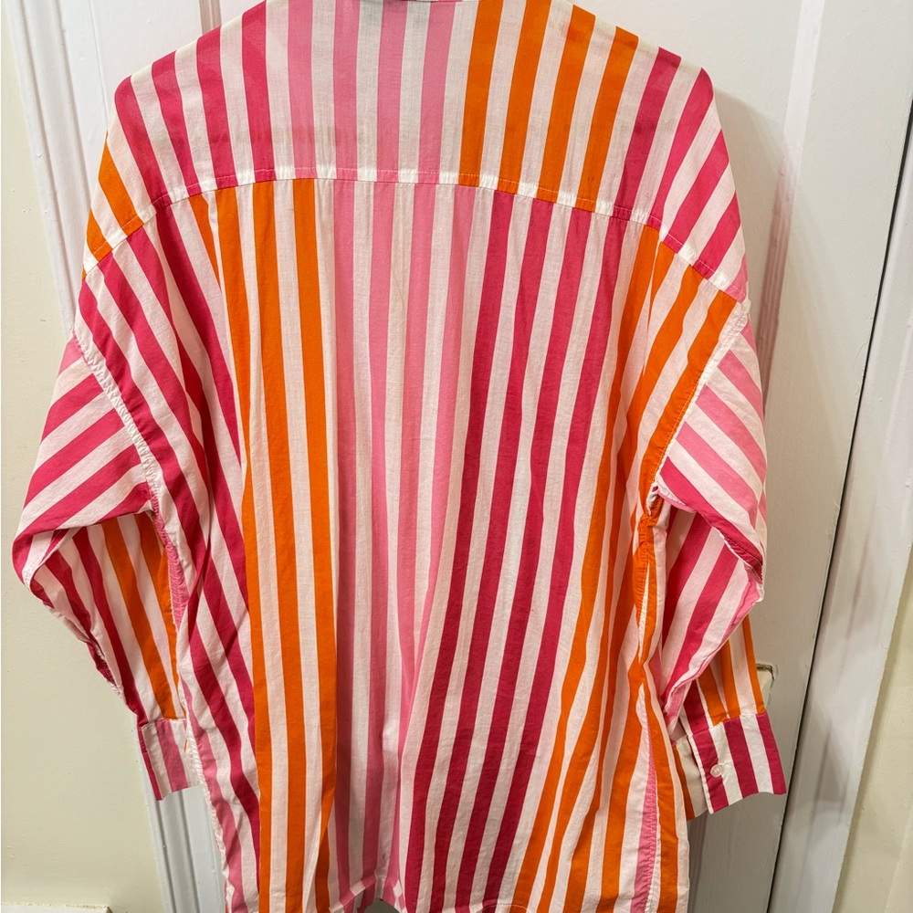 Beach Riot Pink and Orange Striped Shirt - Picture 4 of 5